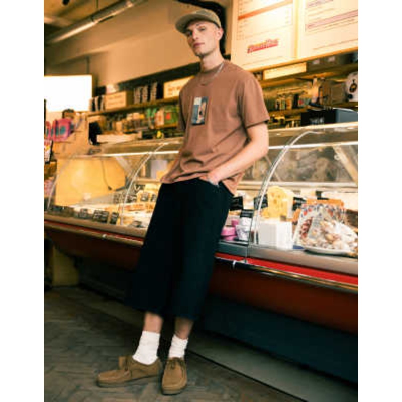 Topman denim Bermuda shorts in black