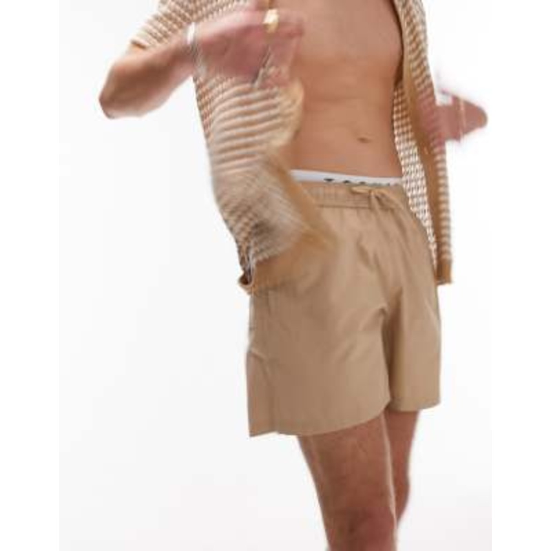 Topman swim shorts in stone