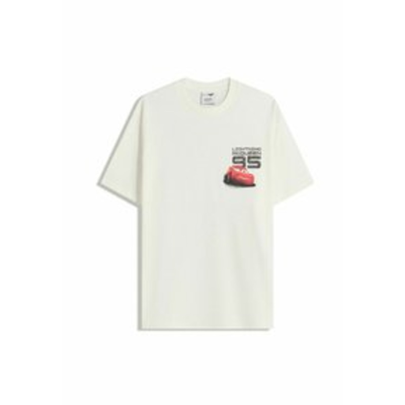 Bershka CARS SHORT SLEEVE – T-Shirt print – white/offwhite
