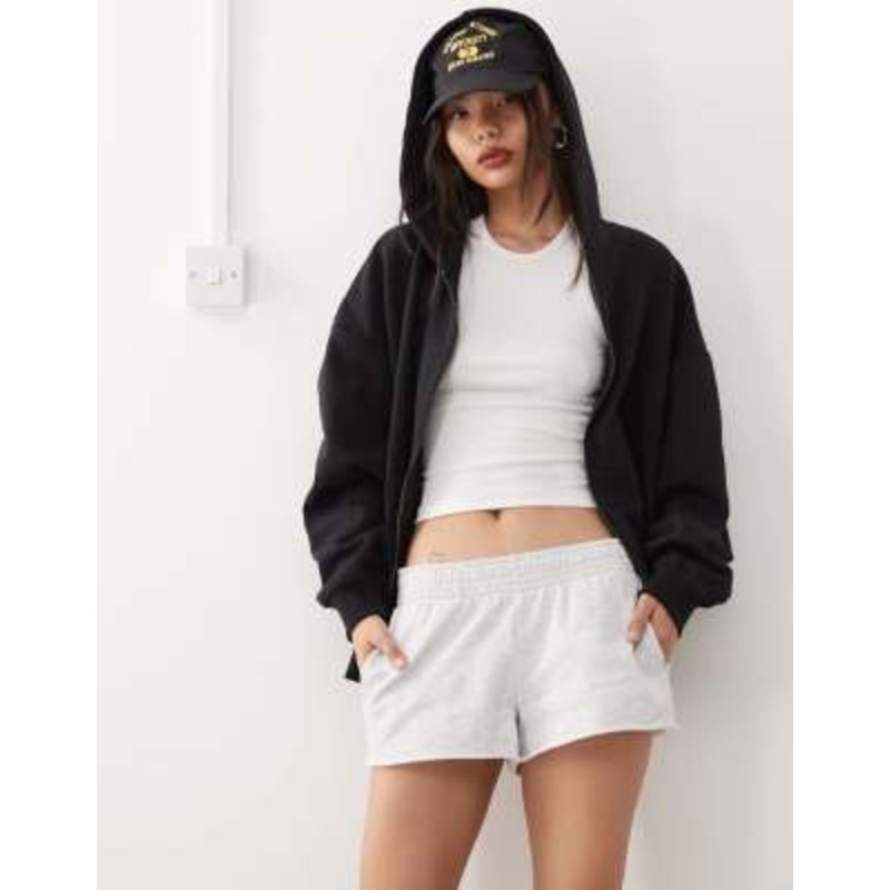 COLLUSION jogger micro short in gray heather