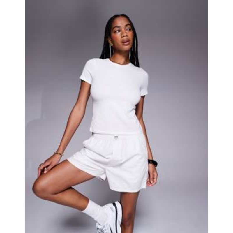 Vans Alicia boxer shorts in yellow and white