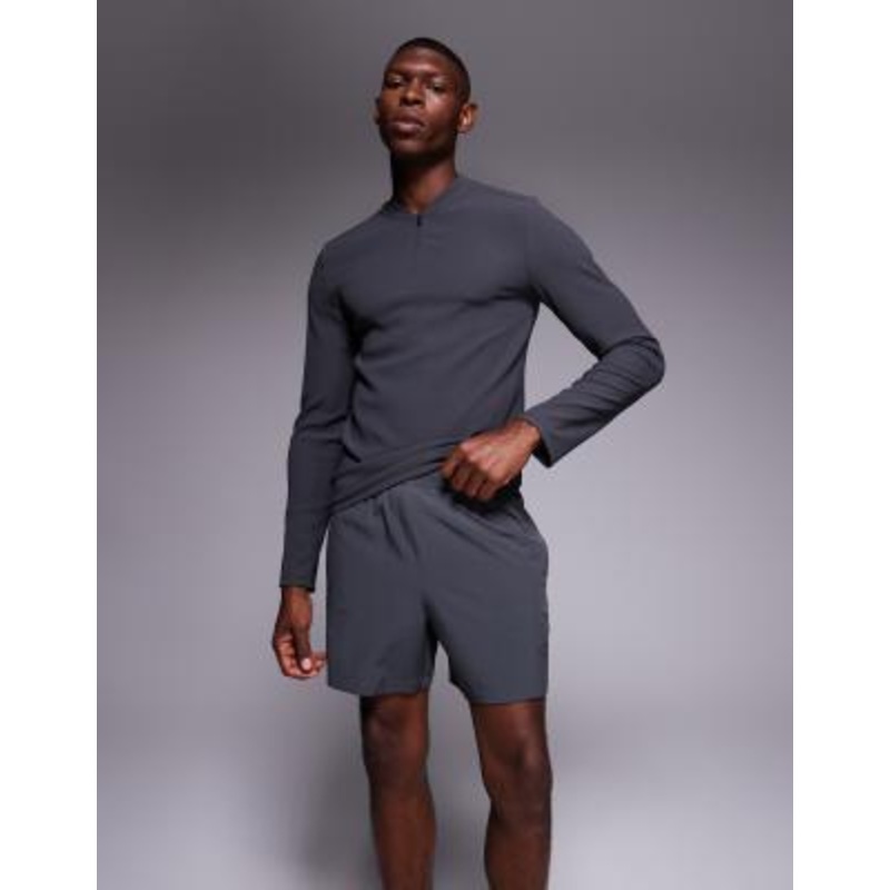 4505 Icon 5 inch quick dry training shorts with zip pockets in charcoal