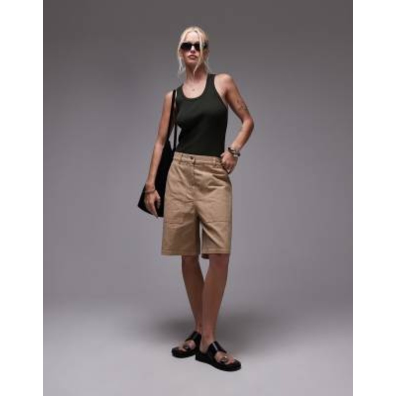 ARKET cotton utility bermuda shorts in beige