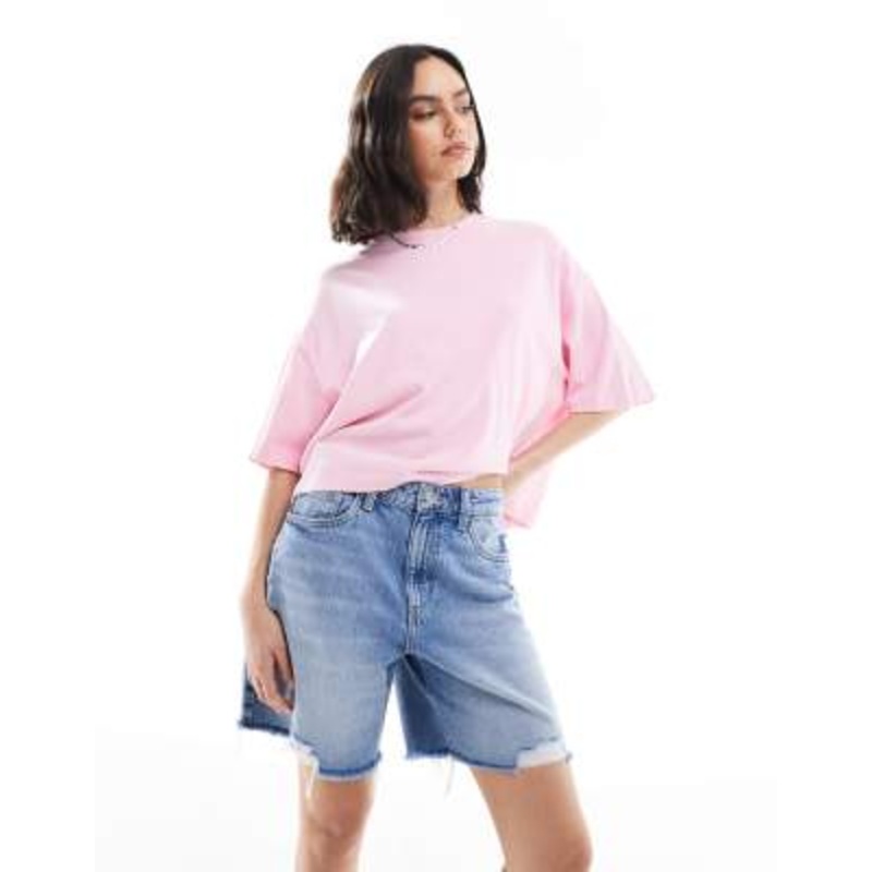 Cotton On relaxed denim shorts in saltwater blue