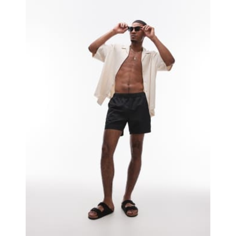 Topman swim shorts in black