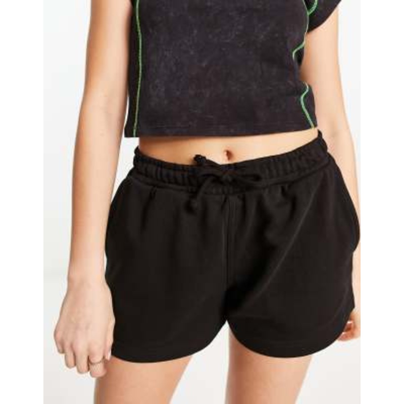 Weekday Essence jersey shorts in black exclusive to