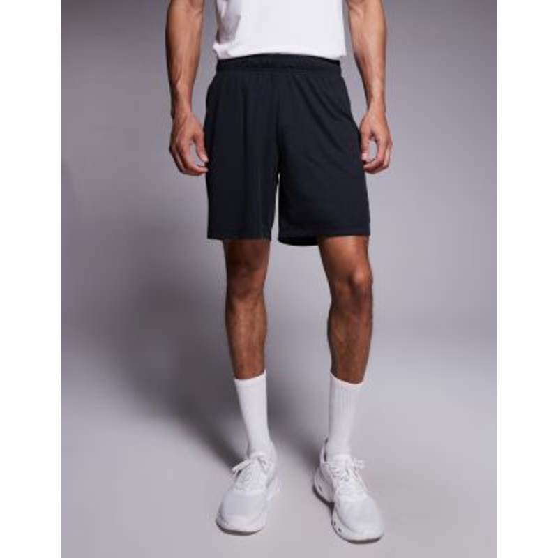 4505 7 inch quick dry mesh training shorts with zip pockets in black