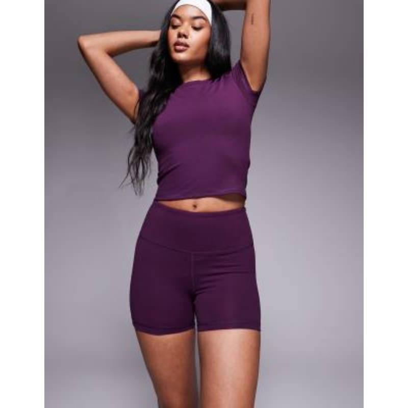 4505 Icon soft touch high waist 3 inch booty shorts in grape