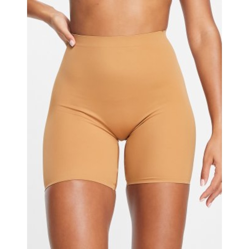 Bye Bra invisible mid waist medium contour shaping shorts in light brown