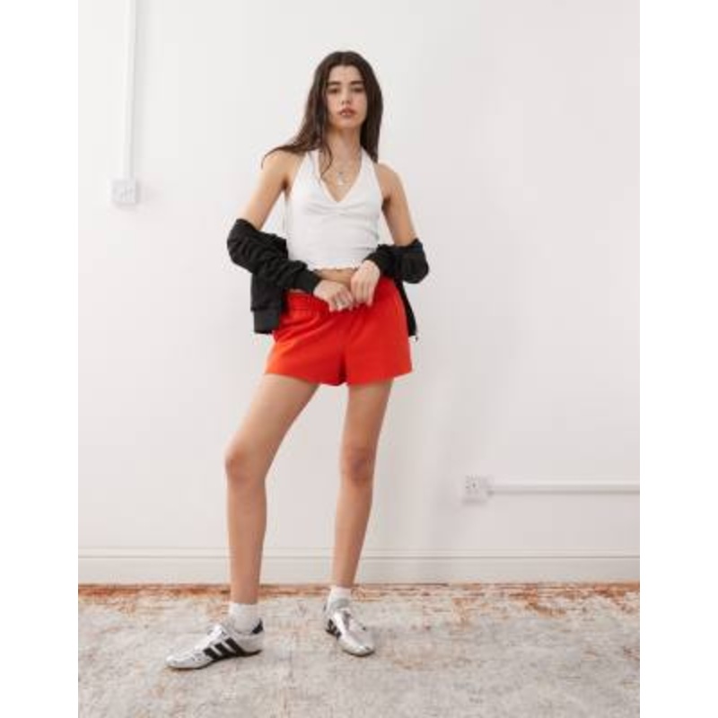COLLUSION sweatpants fabric micro shorts in red