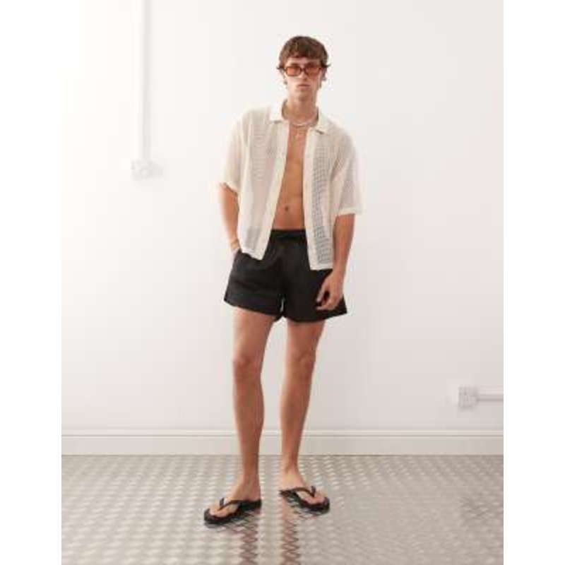 COLLUSION swim shorts in black