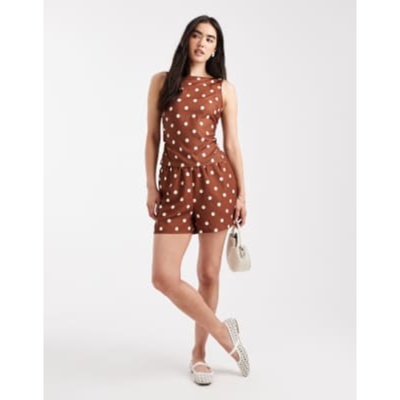 Vero Moda wide leg short in polka dot print – part of a set