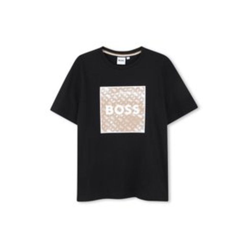 BOSS Kidswear SHORT SLEEVES – T-Shirt print – black/schwarz