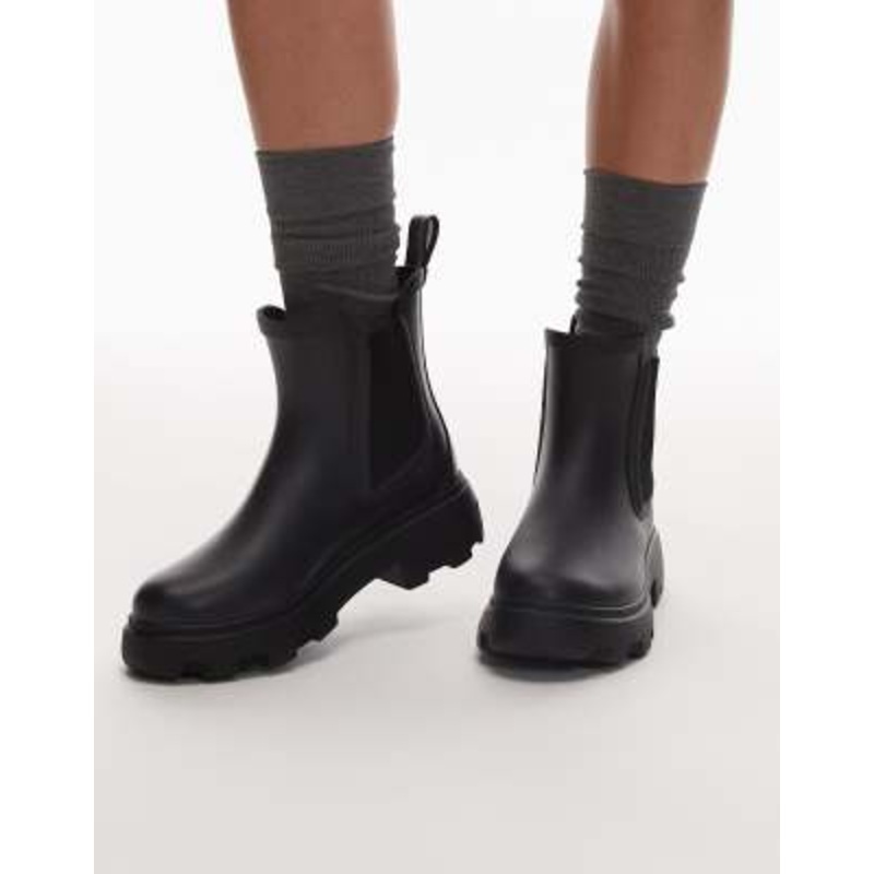 Tommy Hilfiger short rubber boots in black