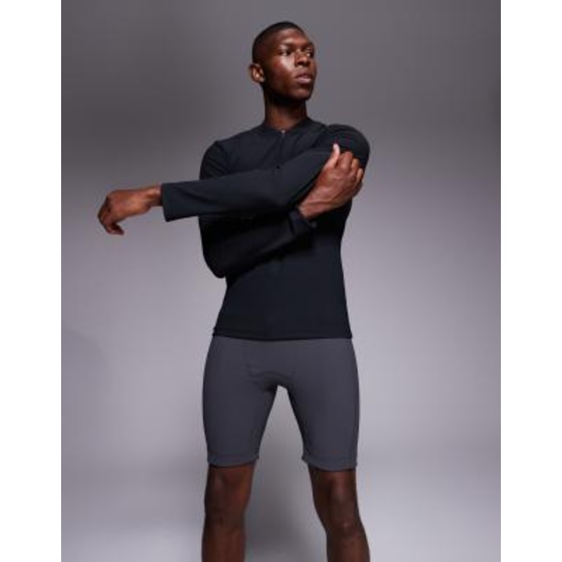 4505 running base layer ribbed legging shorts with phone pocket in charcoal