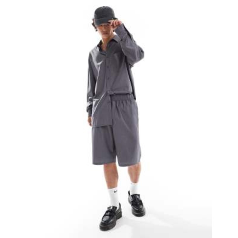 COLLUSION tailored shorts in charcoal – part of a set