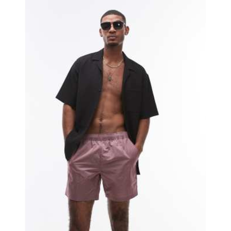 Topman metal swim shorts in purple