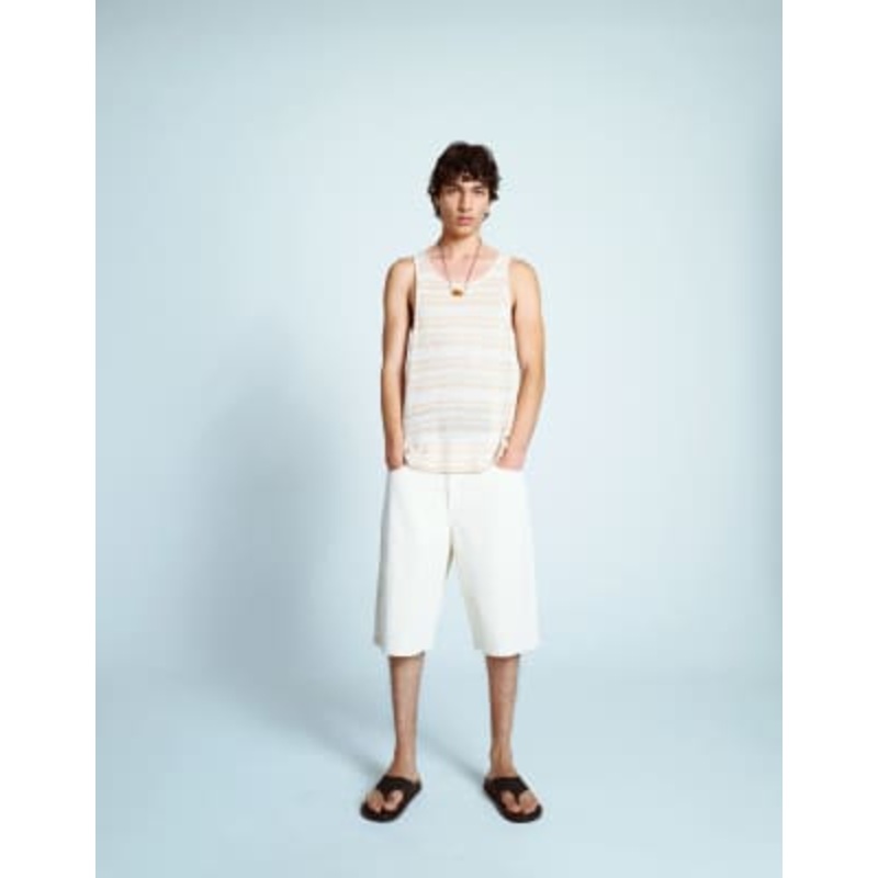 Topman washed twill shorts in neutral