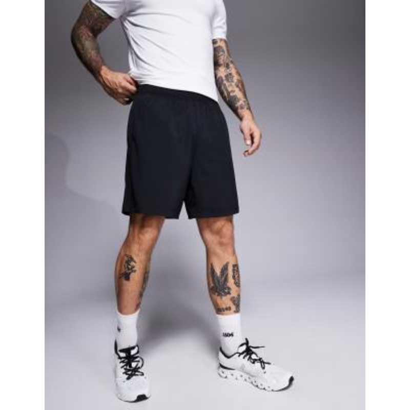 4505 Icon 7 inch quick dry training shorts with zippered pockets in black