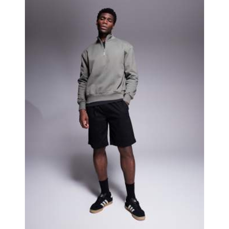 ADPT loose fit chino shorts in black