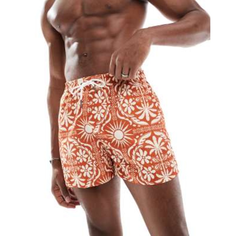 Aray sun dile print swim shorts in rust