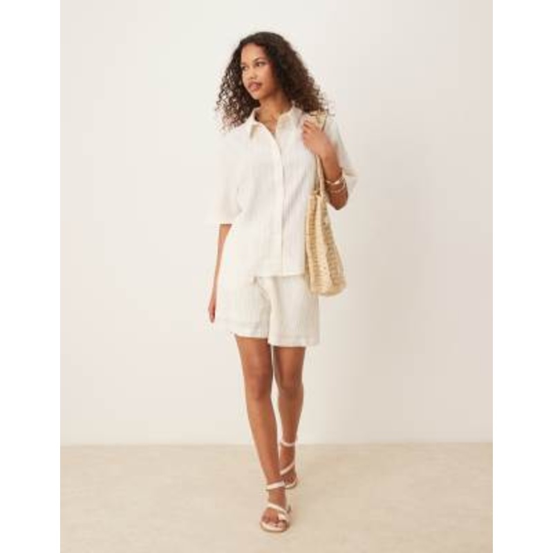 AWARE textured relaxed shorts in white – part of a set