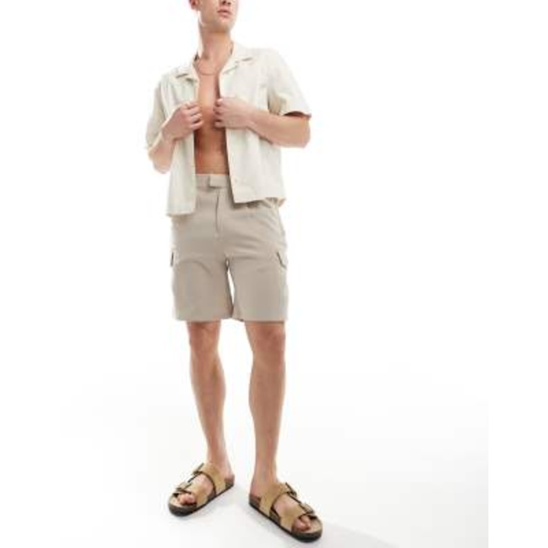 The Couture Club smart cargo shorts in beige