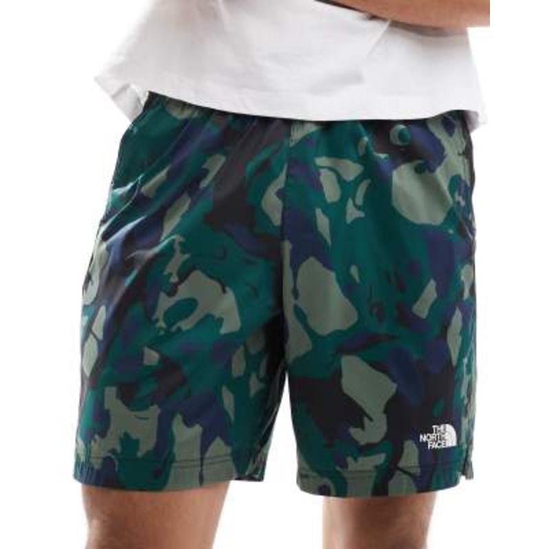 The North Face Mountain Athletics 24/7 7-inch shorts in camo print