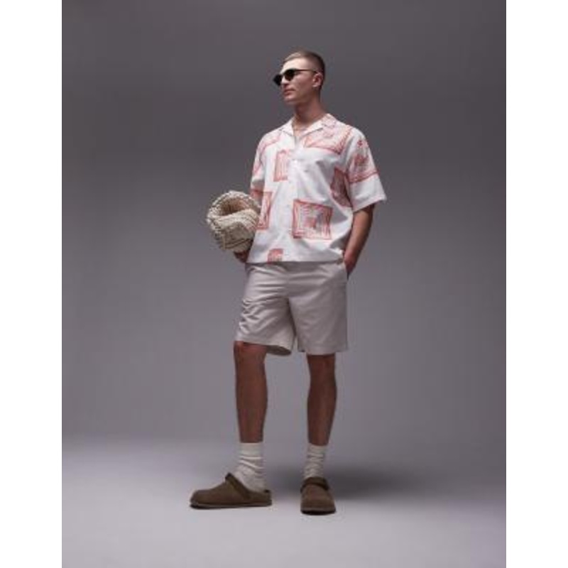 Topman elasticated waistband shorts in gray