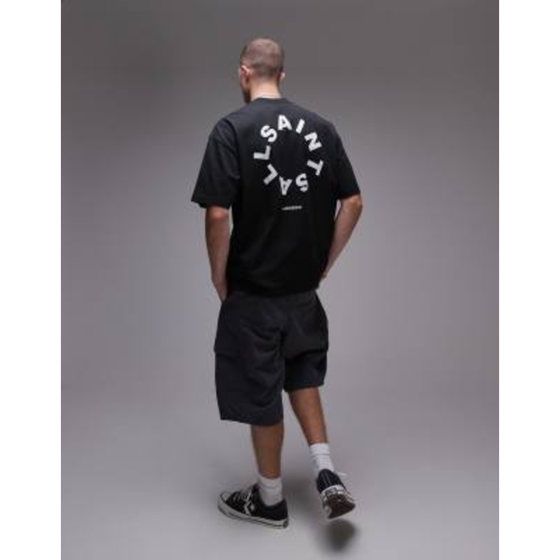 AllSaints Tierra short sleeve crew neck t-shirt in black