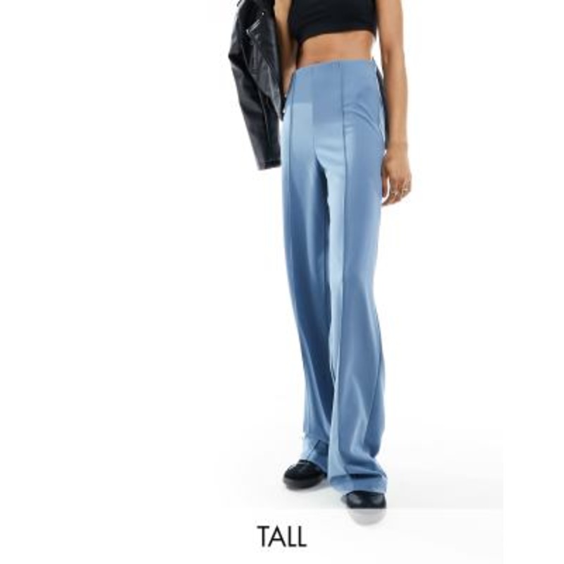 Vero Moda Tall wide leg jersey pants in blue