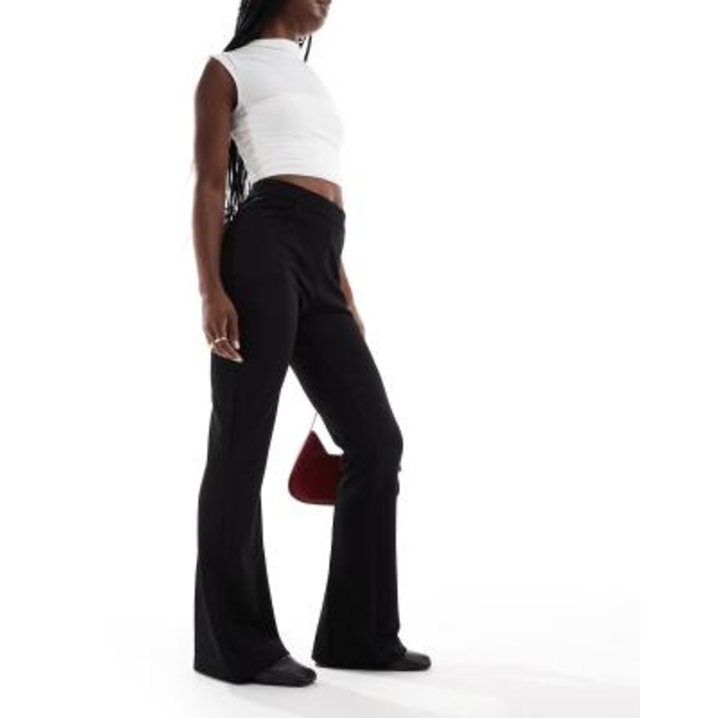 YAS high rise flared pants in black
