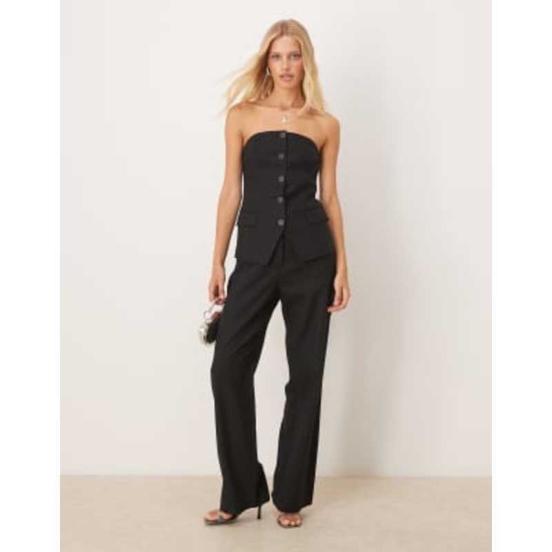 VILA tailored tank top and pants set in black