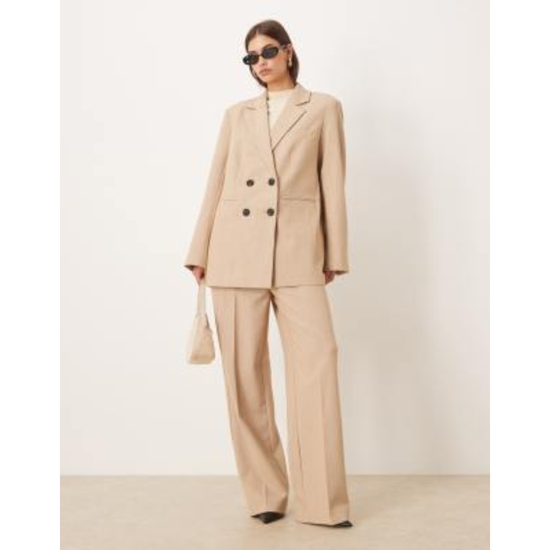 YAS tailored wide leg pants in camel – part of a set