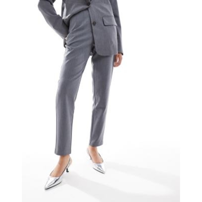Vila tailored high waisted pants in gray – part of a set