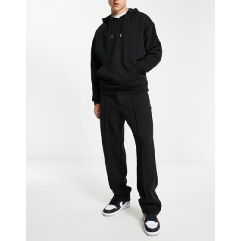 Weekday ken straight leg sweatpants in black