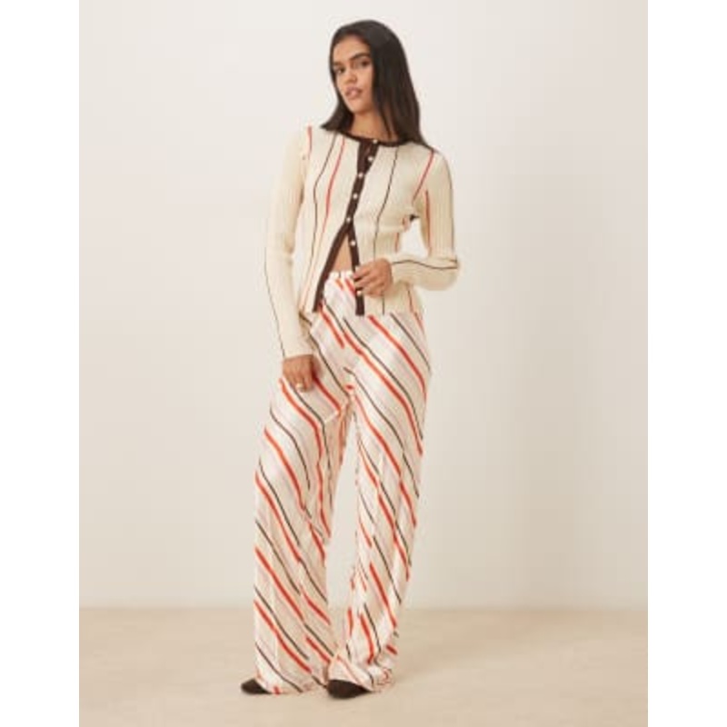 VRG GRL wide leg pants in multi stripe