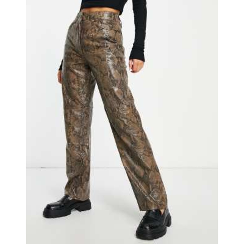 Y.A.S leather pants in snake print