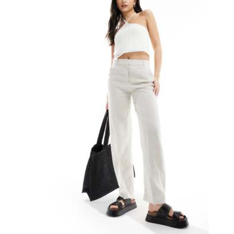 & Other Stories linen look pants beige