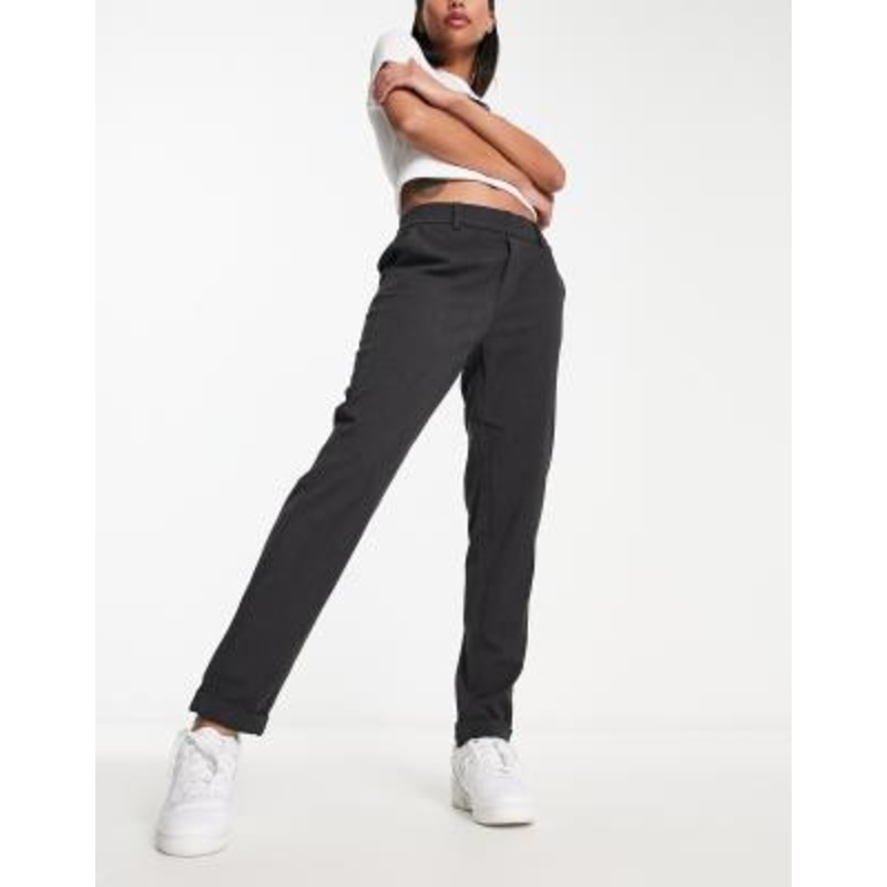 Vero Moda straight leg pants in dark gray