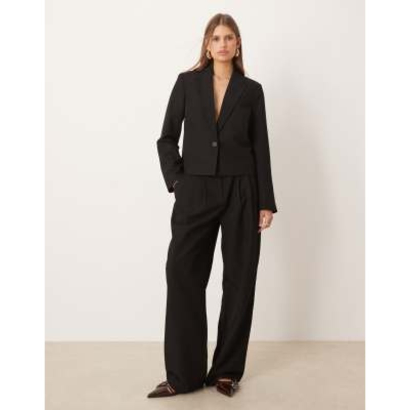 YAS high rise tailored pants in black – part of a set