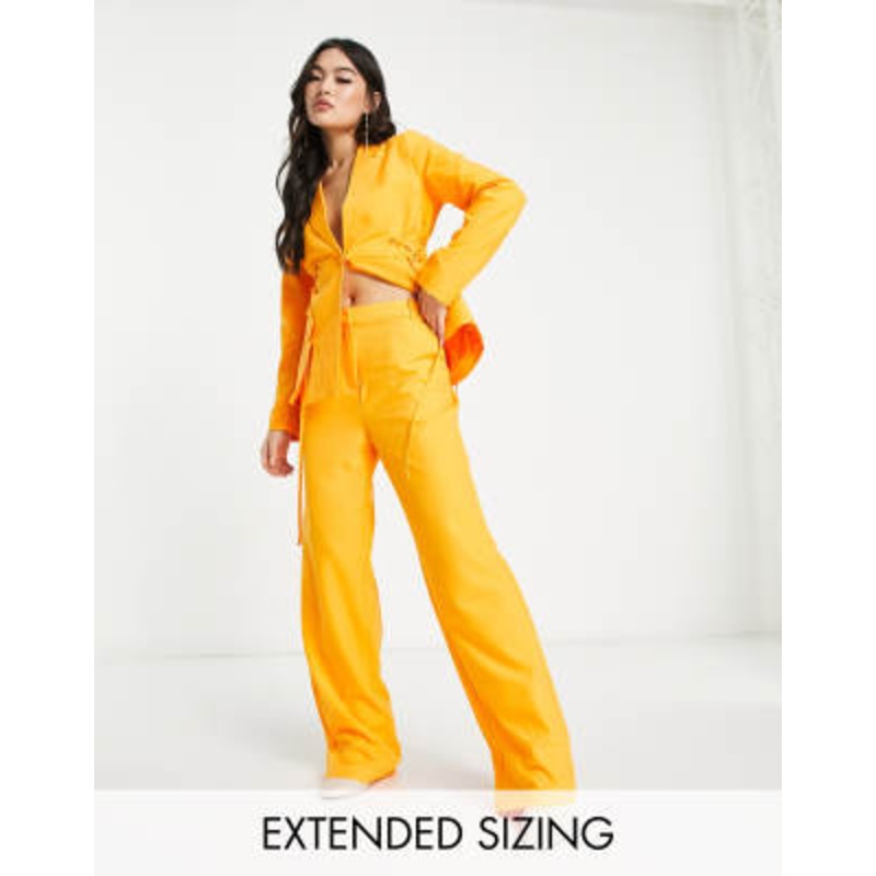 Vero Moda X Joann Van Den Herik tailored wide leg pants in orange – part of a set