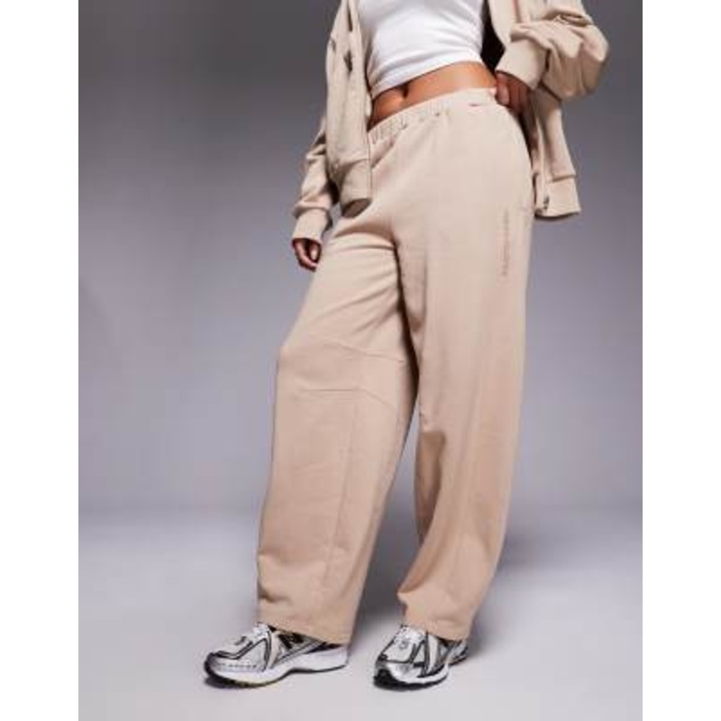 Weekend Collective zip through sweatshirt and barrel leg sweatpants set in chocolate
