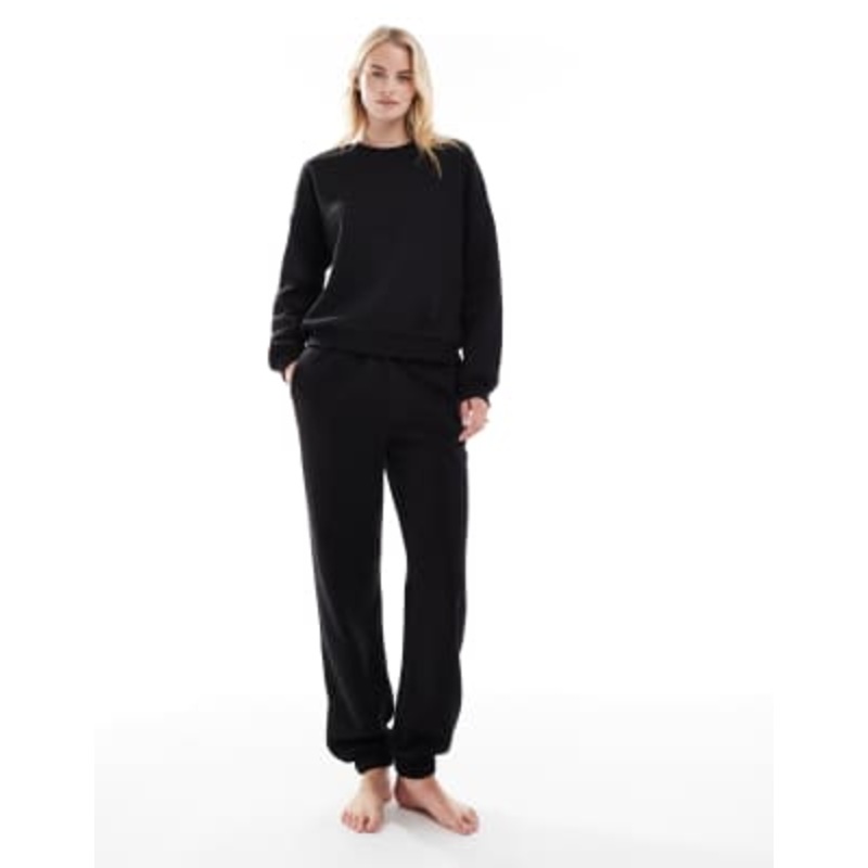Vero Moda Tall oversized sweatshirt and sweatpants set in black