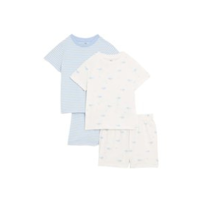 Marks & Spencer 2PACK WHALE  – Nachtwsche Set – blue mix/blau-meliert