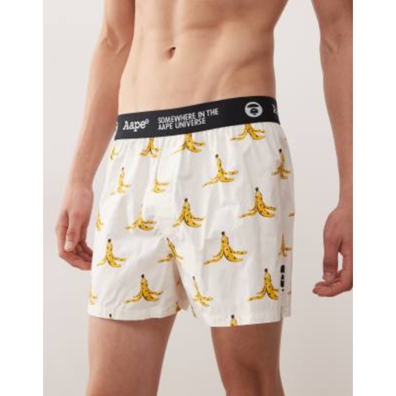 Aape By A Bathing Ape boxers in white with banana print