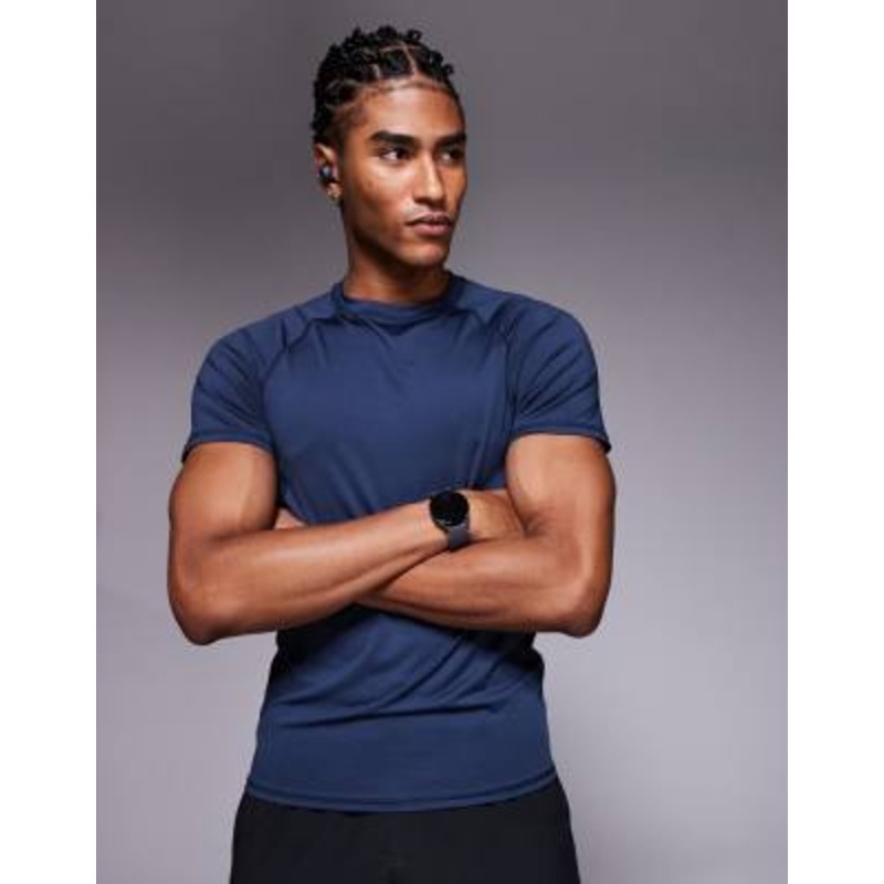 4505 muscle fit seam detail quick dry training base layer in navy