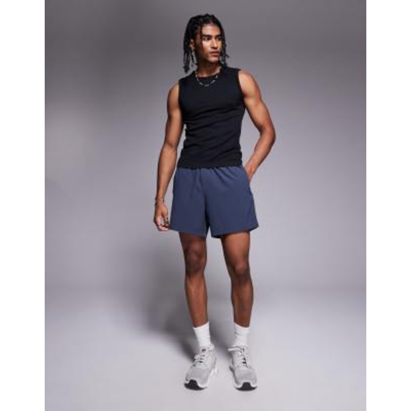 4505 slim fit seamless ribbed training tank top in black