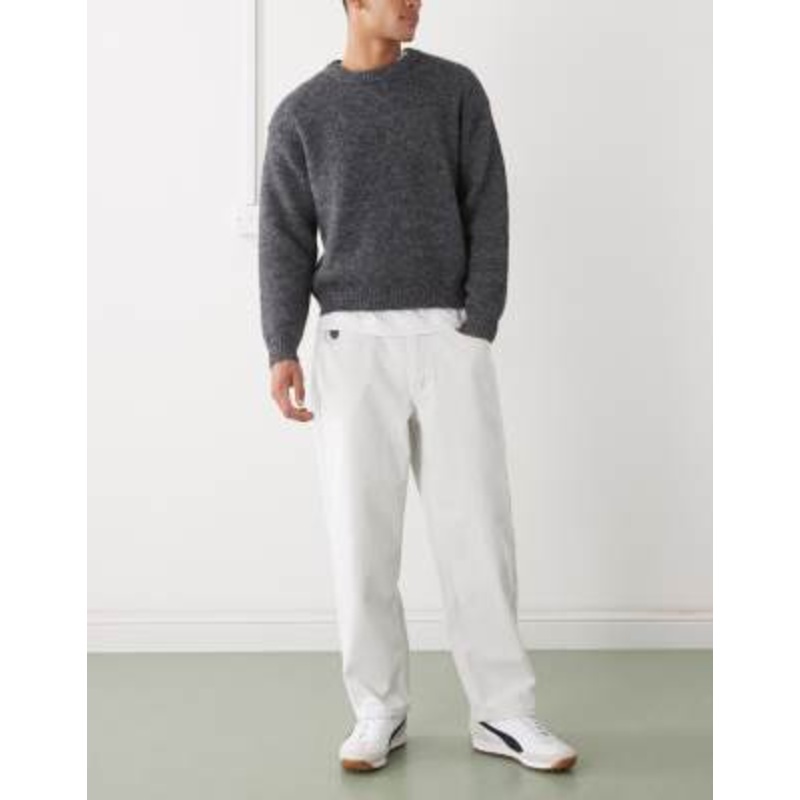 Aape By A Bathing Ape loose fit denim jeans in off-white with leg embroidery