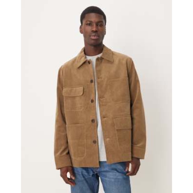 ARKET cord utility shacket in light brown